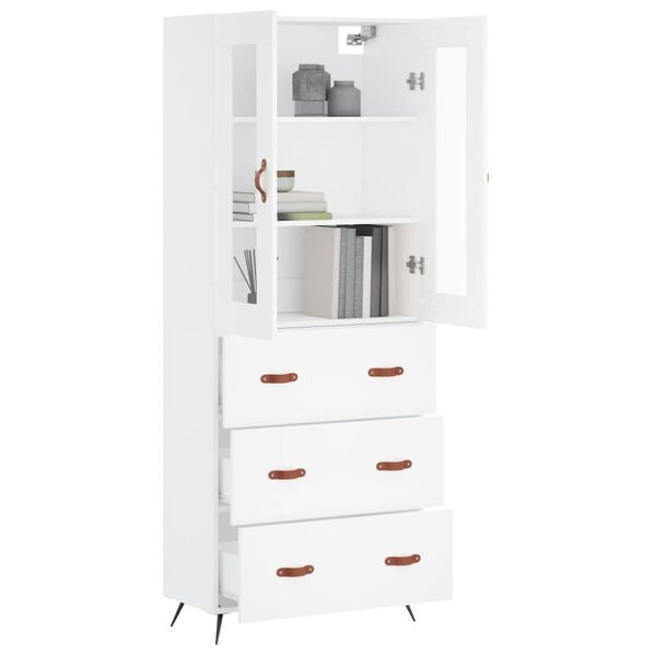vidaXL Highboard White 69.5x34x180 cm Engineered Wood