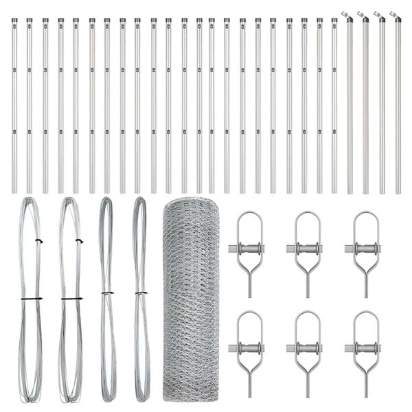 vidaXL Fence Post Silver 50 x 0.6 m (13 mm mesh) Steel