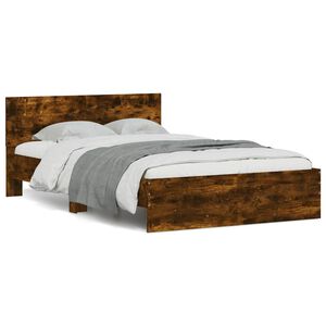 vidaXL Bed Frame without Mattress Smoked Oak 120x200 cm