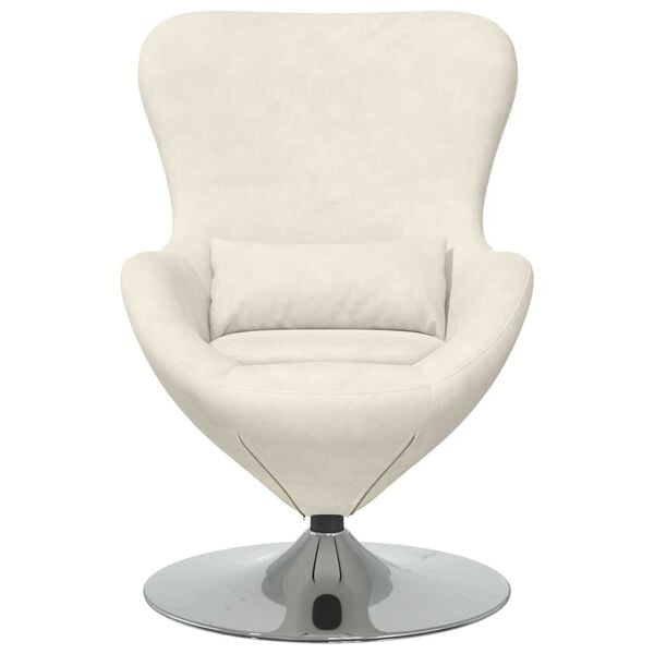 vidaXL Egg Chair Cream 63 x 73 x 90 cm Velvet