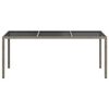 vidaXL Garden Table Grey 190x90x75 cm Tempered Glass and Poly Rattan