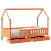 vidaXL Kids Bed Frame with Drawers without Mattress 90x190 cm Single Solid Wood