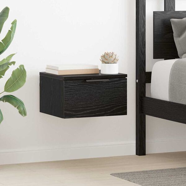 vidaXL Bedside Cabinet 2 pcs Black Oak 34 x 30 x 20 cm Engineered Wood
