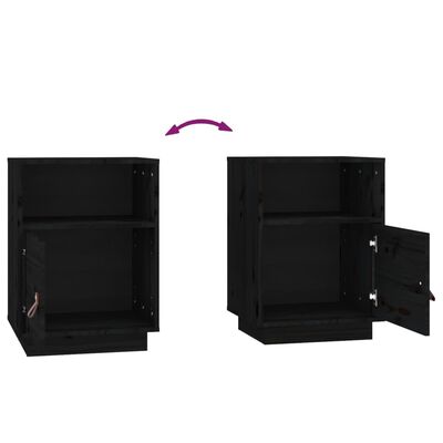 vidaXL Bedside Cabinets 2 pcs Black 40x34x55 cm Solid Wood Pine
