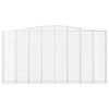 vidaXL Arched Gabion Basket 400x30x200/220 cm Galvanised Iron