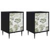 vidaXL Bedside Cabinet GOTHA 2 pcs Black Oak 36 x 33 x 51 cm