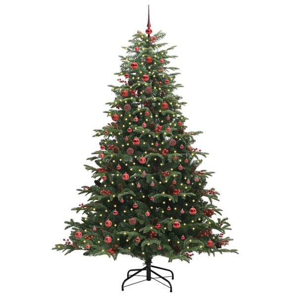 vidaXL Artificial Christmas Tree with 300 LEDs with Stand Green 210 cm
