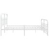 vidaXL Metal Bed Frame without Mattress with Footboard White 200x200cm
