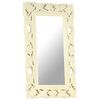 vidaXL Hand Carved Mirror White 80x50 cm Solid Mango Wood