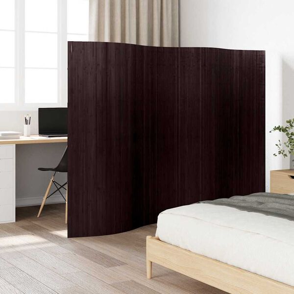 vidaXL Room Divider Bamboo Dark Brown Width 250 cm Height 165 cm