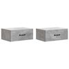vidaXL Wall-Mounted Bedside Cabinet with Drawer 2 pcs Concrete Grey