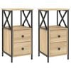vidaXL Bedside Cabinets 2 pcs Sonoma Oak 34x35.5x70 cm Engineered Wood