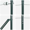 vidaXL Fence Posts Manual 7 pcs Green Ø32mm 180 cm Galvanised steel