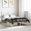 vidaXL Metal Bed Frame without Mattress with Headboard White 120x190cm