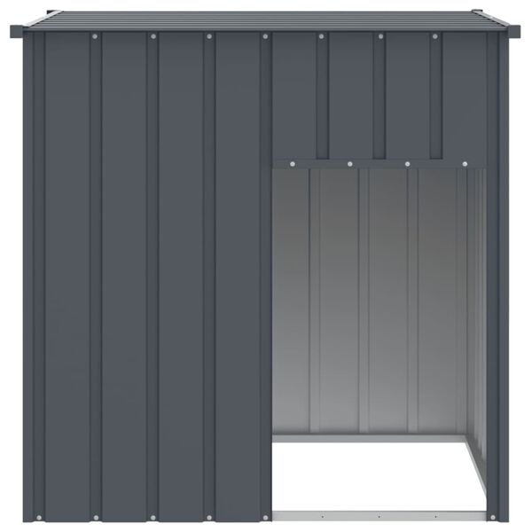 vidaXL Dog House with Roof Anthracite 110x103x109 cm Galvanised Steel