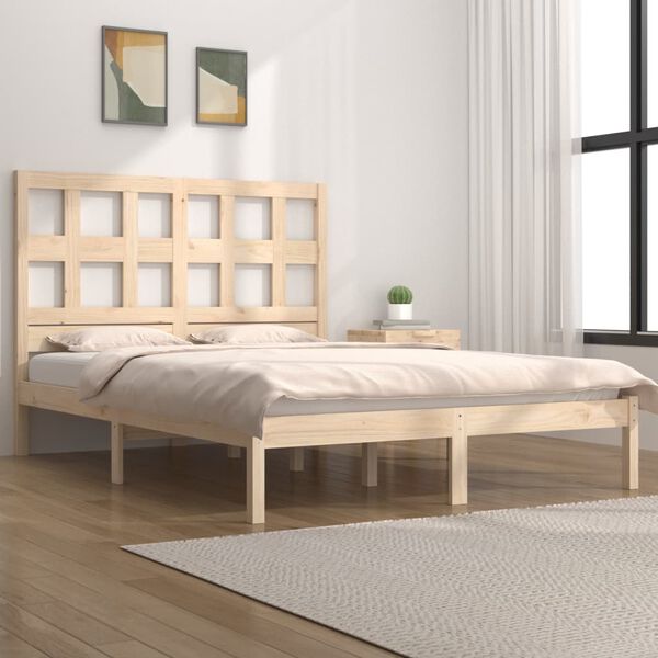 vidaXL Bed Frame without Mattress 180x200 cm Super King Solid Wood Pine