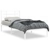 vidaXL Metal Bed Frame without Mattress with Headboard White 90x200cm