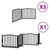 vidaXL Dog Gate with Door Foldable 10 Panels Black 800 cm Poplar Wood