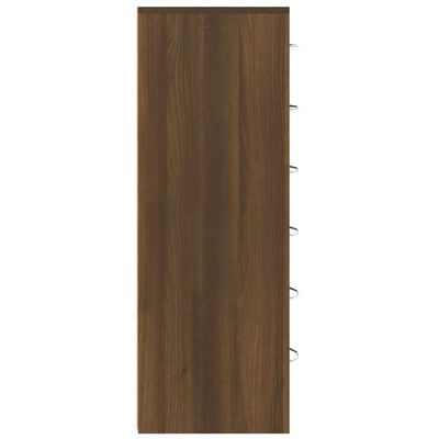 vidaXL Sideboard with 6 Drawers Brown Oak 50x34x96 cm Engineered Wood