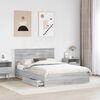 vidaXL Storage Bed Grey Sonoma 160 x 200 cm Engineered Wood