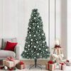 vidaXL Artificial Pre-lit Christmas Tree with Ball Set Green 210 cm