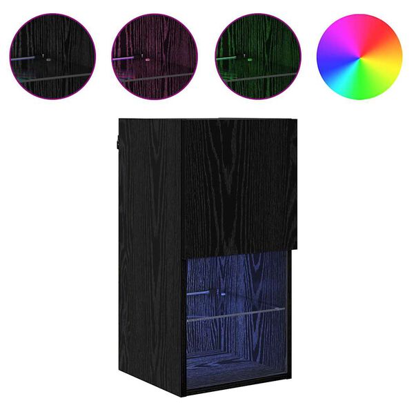 vidaXL Wall-mounted TV Cabinets 2 pcs Black Oak 30.5 x 30 x 60 cm