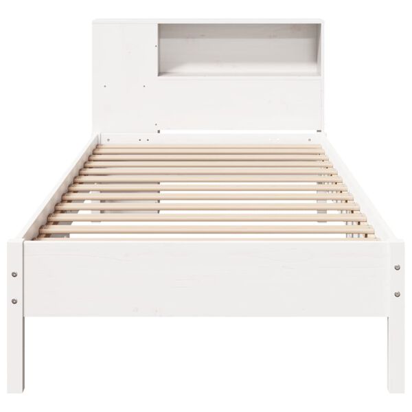 vidaXL Bookcase Bed without Mattress White 90x200cm Solid Wood Pine