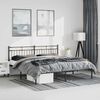 vidaXL Metal Bed Frame without Mattress with Headboard Black 193x203cm