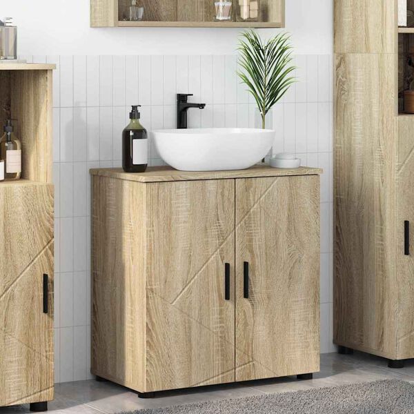 vidaXL Bathroom Cabinet with Storage Sonoma Oak 61 x 35 x 64 cm
