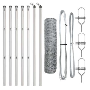 vidaXL Fence Post Silver 10 x 0.4 m (36 mm mesh) Steel