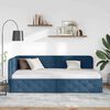 vidaXL Corner Bed Frame with Headboard Blue 90 x 200 cm Fabric
