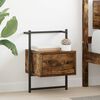 vidaXL Bedside Cabinets Wall-mounted 2 pcs Smoked Oak 35x30x51 cm Engineered Wood