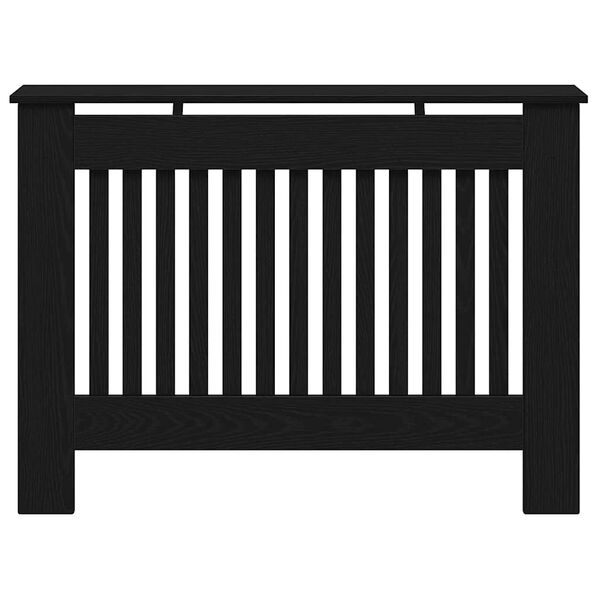 vidaXL Radiator Cover Black Oak 112 x 19 x 81.5 cm Engineered Wood