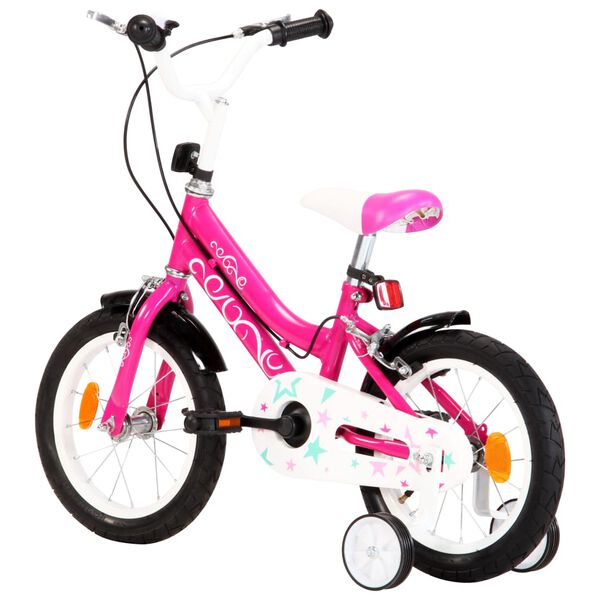 vidaXL Kids Bike 14 inch Black and Pink