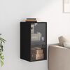 vidaXL Wall Cabinet with Glass Doors Black 35x37x68.5 cm