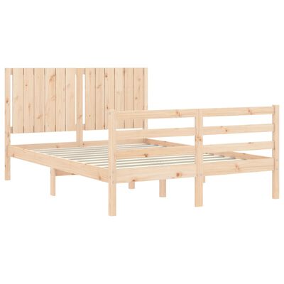 vidaXL Bed Frame with Headboard 140x190 cm Solid Wood