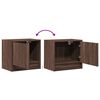 vidaXL Wall-mounted Bedside Cabinets with LED Lights 2 pcs Brown Oak