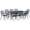 vidaXL Garden Dining Set 9 pcs Anthracite Powder-coated Steel
