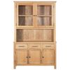 vidaXL Desk Hutch 110x33.5x105 cm Solid Oak Wood
