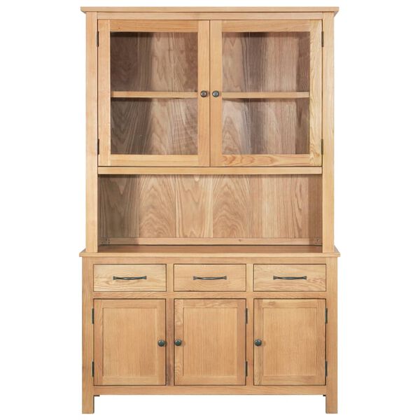 vidaXL Desk Hutch 110x33.5x105 cm Solid Oak Wood