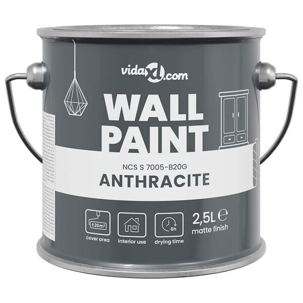 vidaXL Wall Paint Grey 16.5 x 16.5 x 16 cm Wall Print