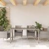 vidaXL Garden Table 150x90x75 cm Tempered Glass and Poly Rattan Grey