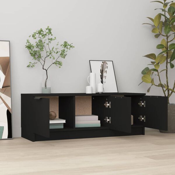 vidaXL TV Cabinet Black 102x35x36.5 cm Engineered Wood