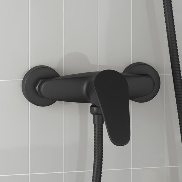 vidaXL Shower Mixer Tap Black G 1 / 2 inches