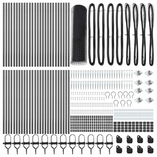 vidaXL Fence Post Grey 100 x 0.6 m (13 mm mesh) Steel and PVC