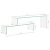 vidaXL 2 Piece Coffee Table Set 90x30x20/110x30x40 cm Tempered Glass