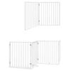 vidaXL Dog Gate with Door Foldable 6 Panels White 480 cm Poplar Wood