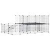 vidaXL 44-Panel Pet Cage with Door Black 175x105x70 cm Steel