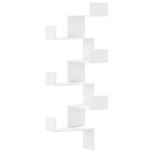 vidaXL Wall Corner Shelf White 45x45x147 cm Engineered Wood