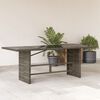 vidaXL Garden Table with Glass Top Grey 190x80x75 cm Poly Rattan